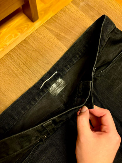 saint laurent black straight-leg denim pants