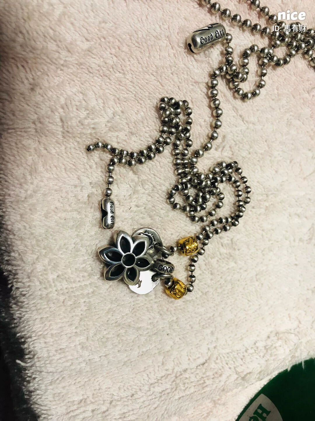 bill wall leather gold bead necklace