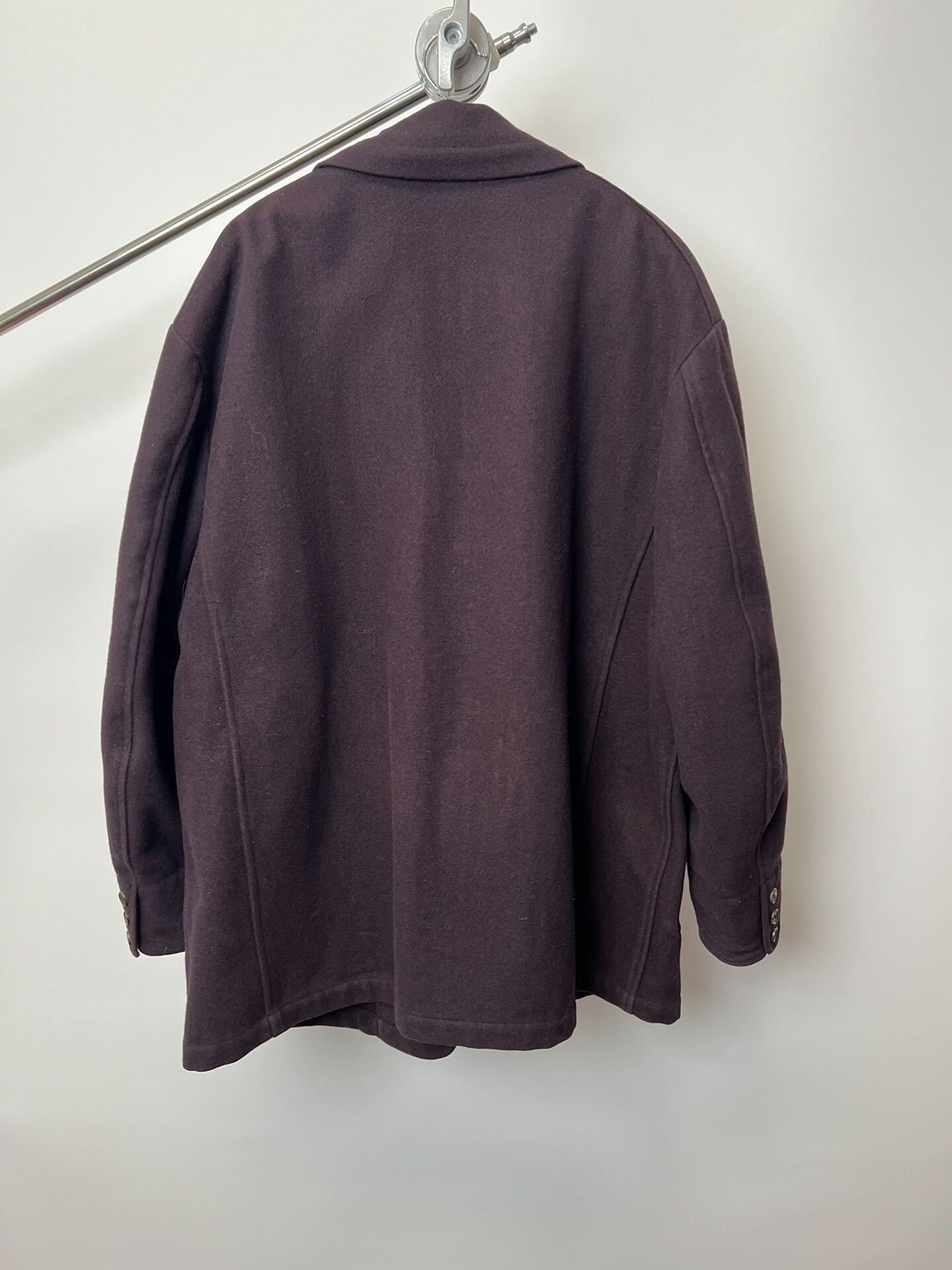 Yohji Yamamoto Purple Wool Blend Coat