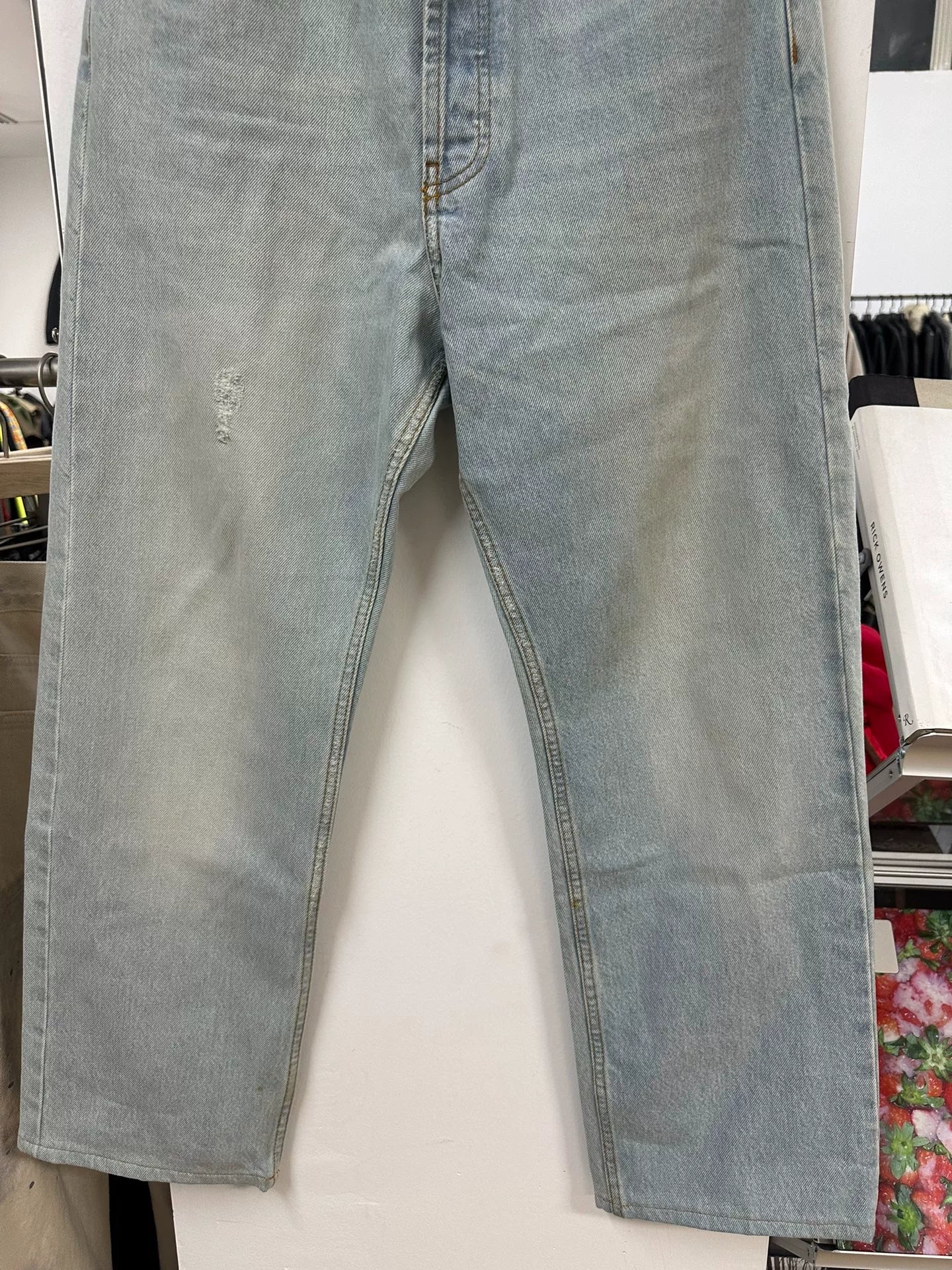 drapes van noten water-washed denim pants