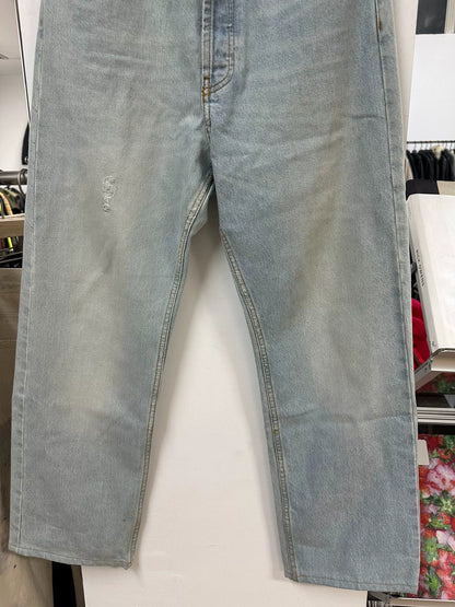 drapes van noten water-washed denim pants