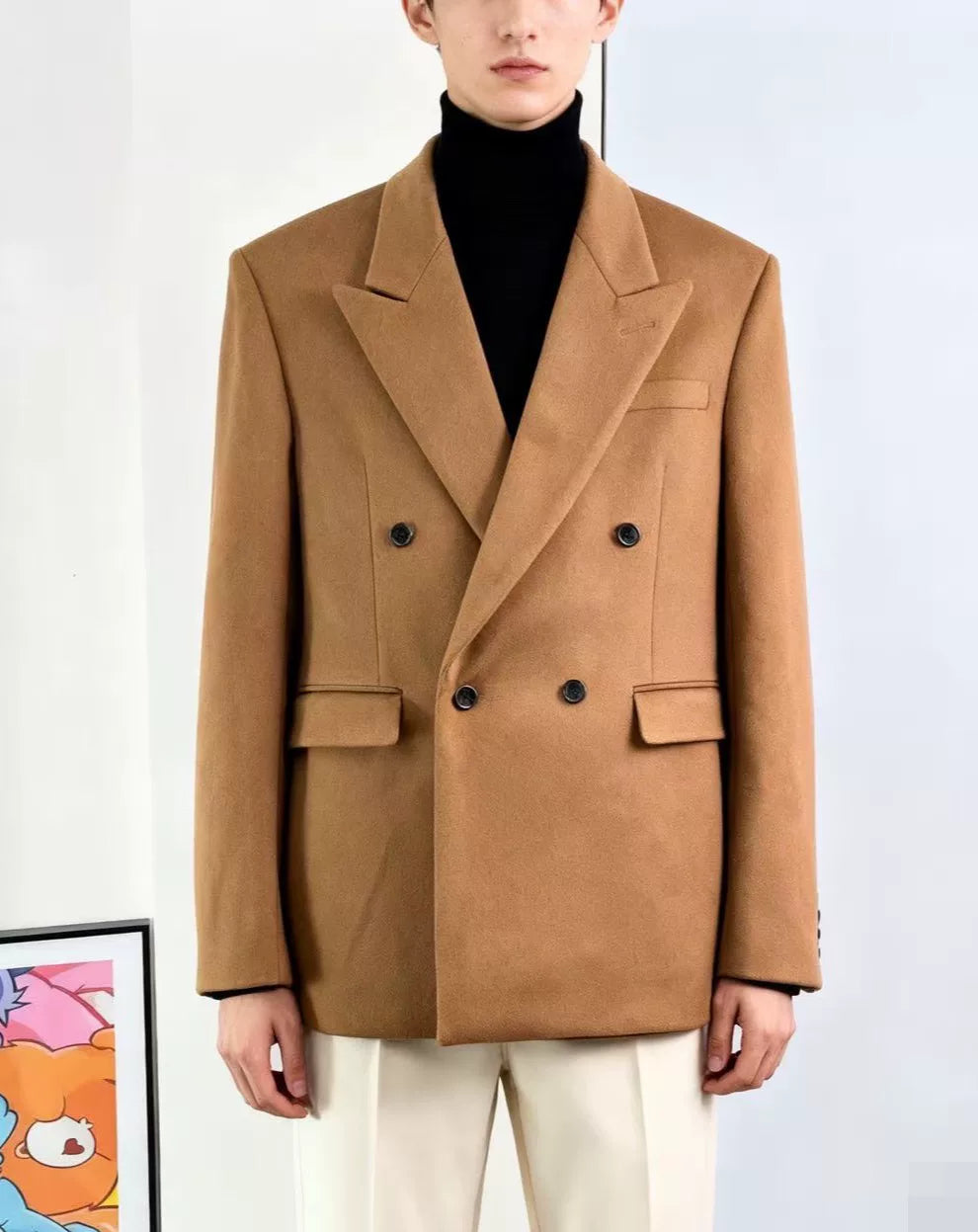 Saint Laurent Wool Double-Breasted Coat