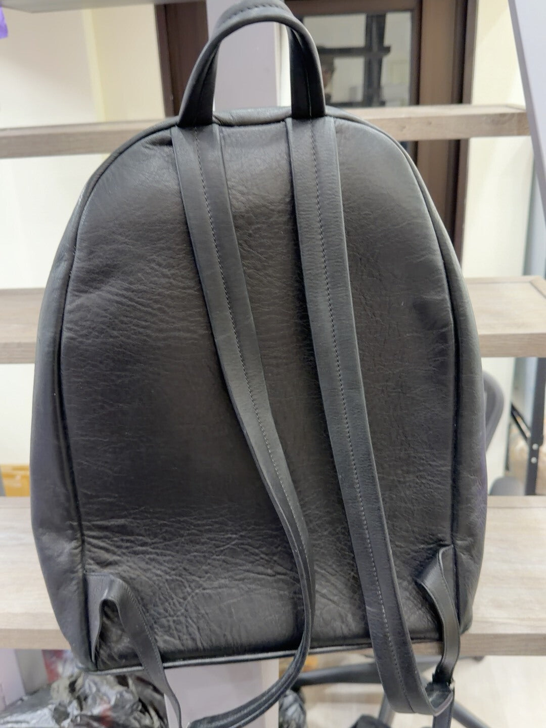 Rick Owens Black Leather Backpack