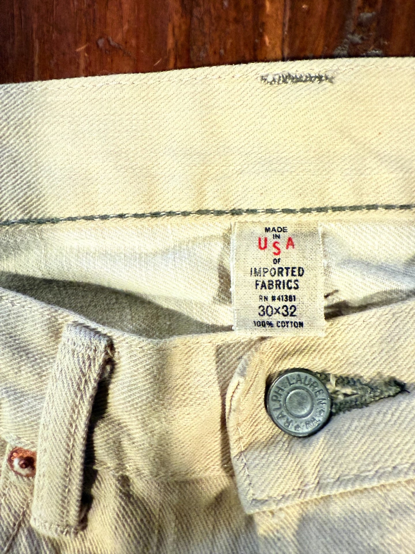 RRL Ralph Lauren Beige Denim Bootcut Pants