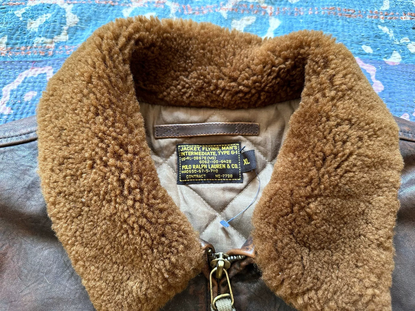 ralph lauren brown leather jacket with fur collar