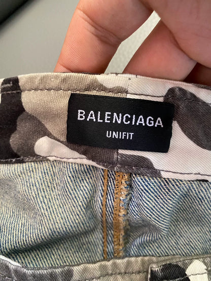 balenciaga camouflage layered shorts size xs