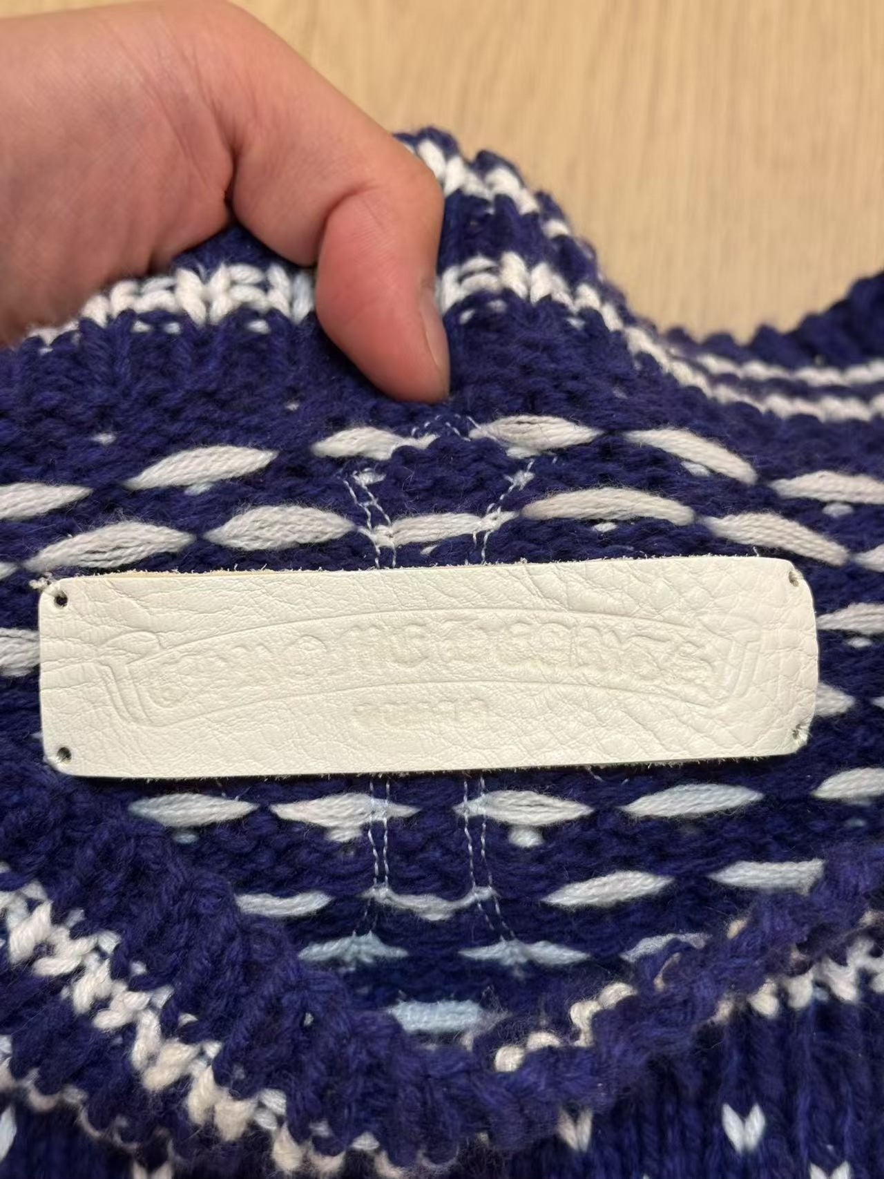 Chrome Hearts Cross Patch Silver Knit Sweater