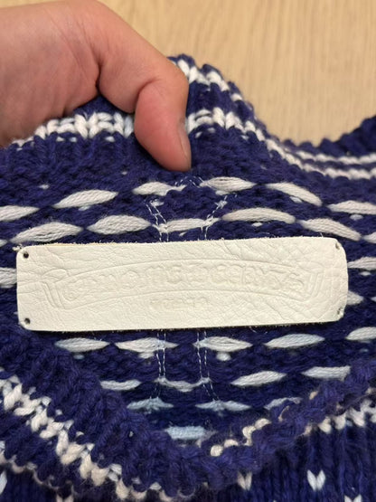 Chrome Hearts Cross Patch Silver Knit Sweater