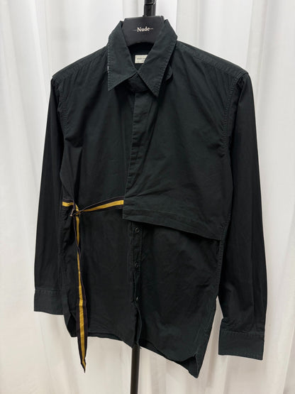 Dries van Noten Black Deconstructed Wrap Shirt