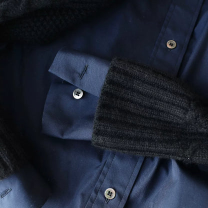 sacai knit patchwork button-up shirt