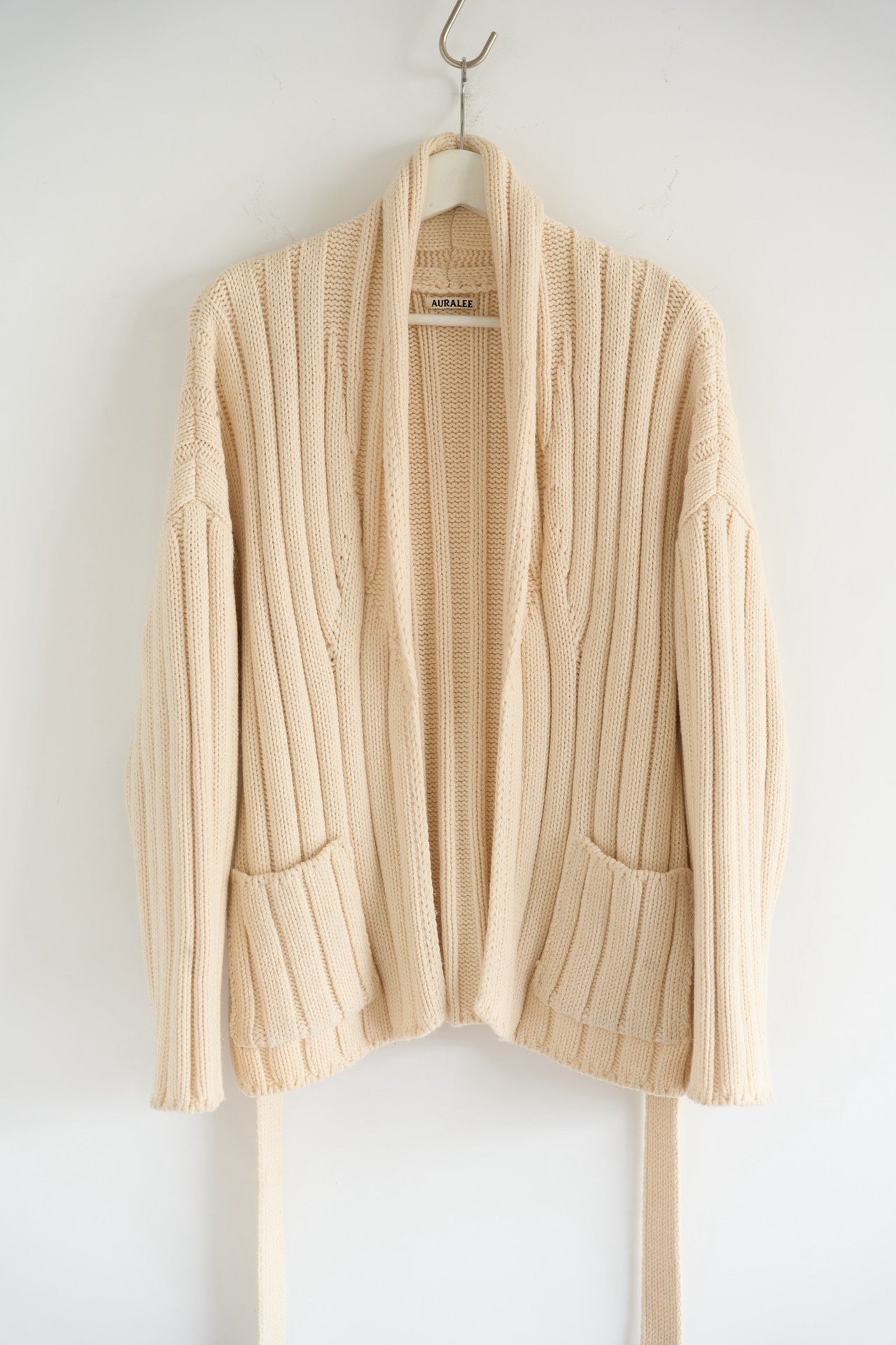 Auralee Belted Wool Knit Coat