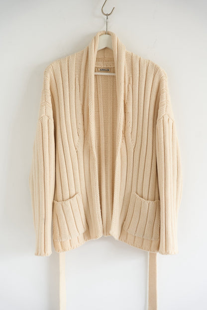 Auralee Belted Wool Knit Coat