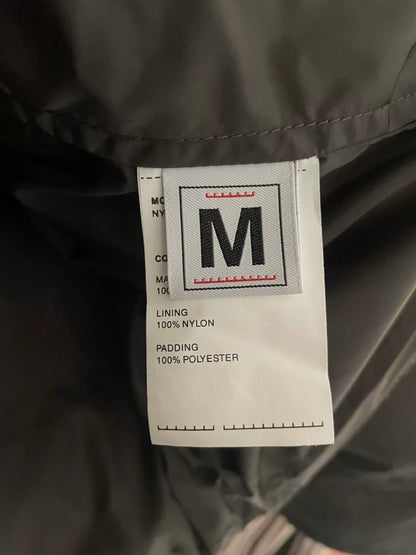 oversized gray-black leather cap puffer jacket