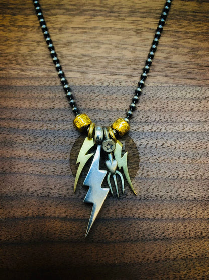 bill wall leather gold bead necklace