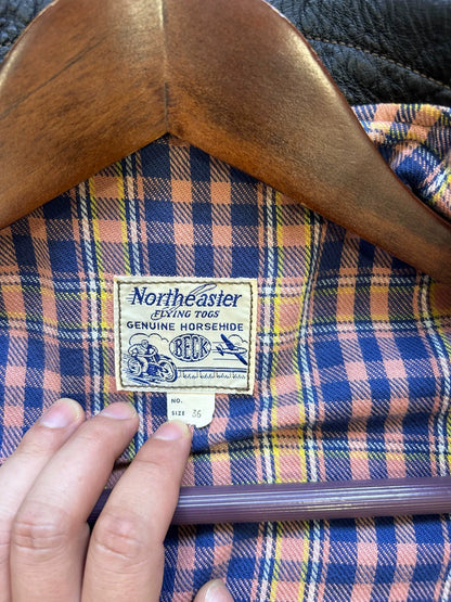 vintage black leather motorcycle jacket