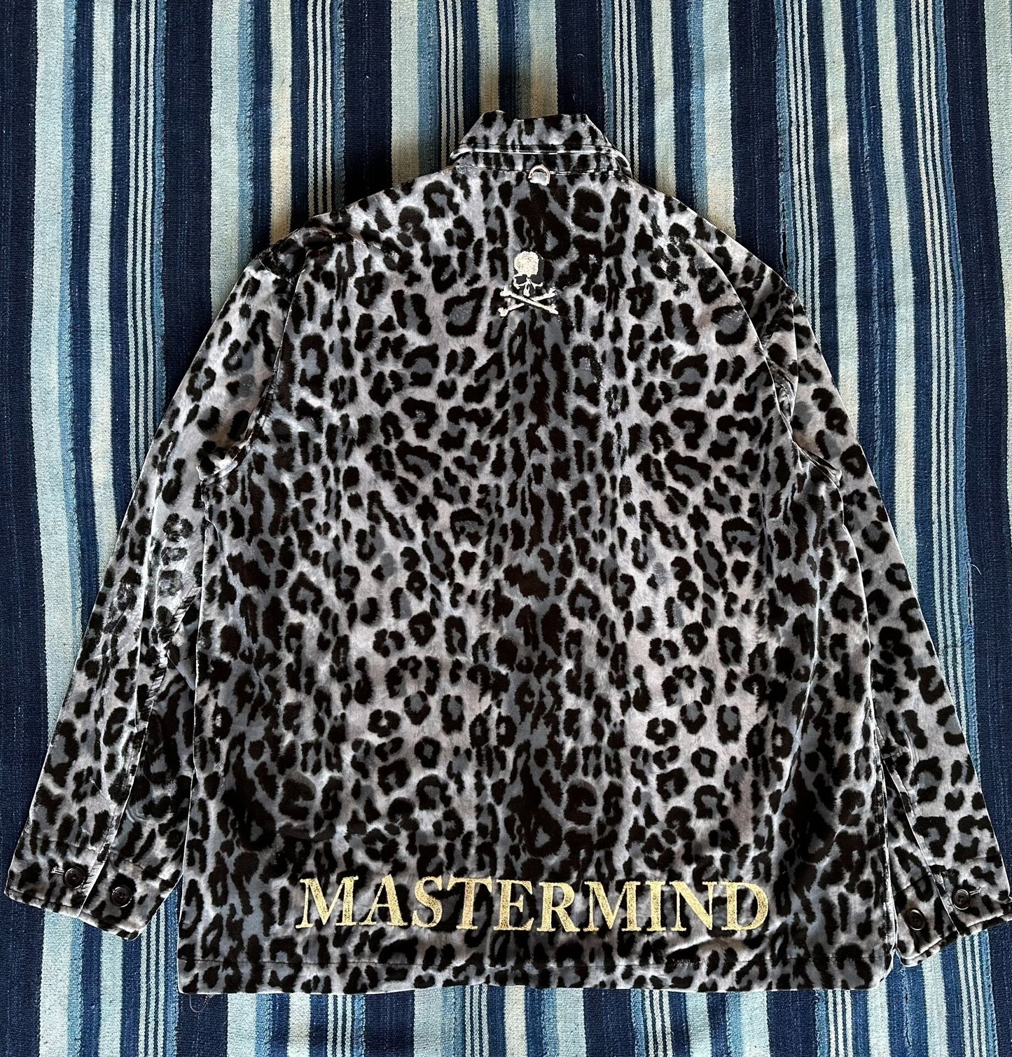 leopard print embroidered velvet jacket MMJ