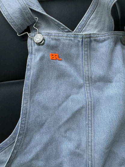ERL Denim Overalls with Distressed Detail