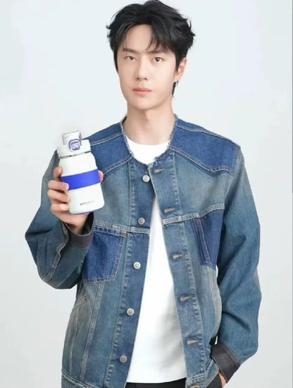 maison margiela collarless denim jacket