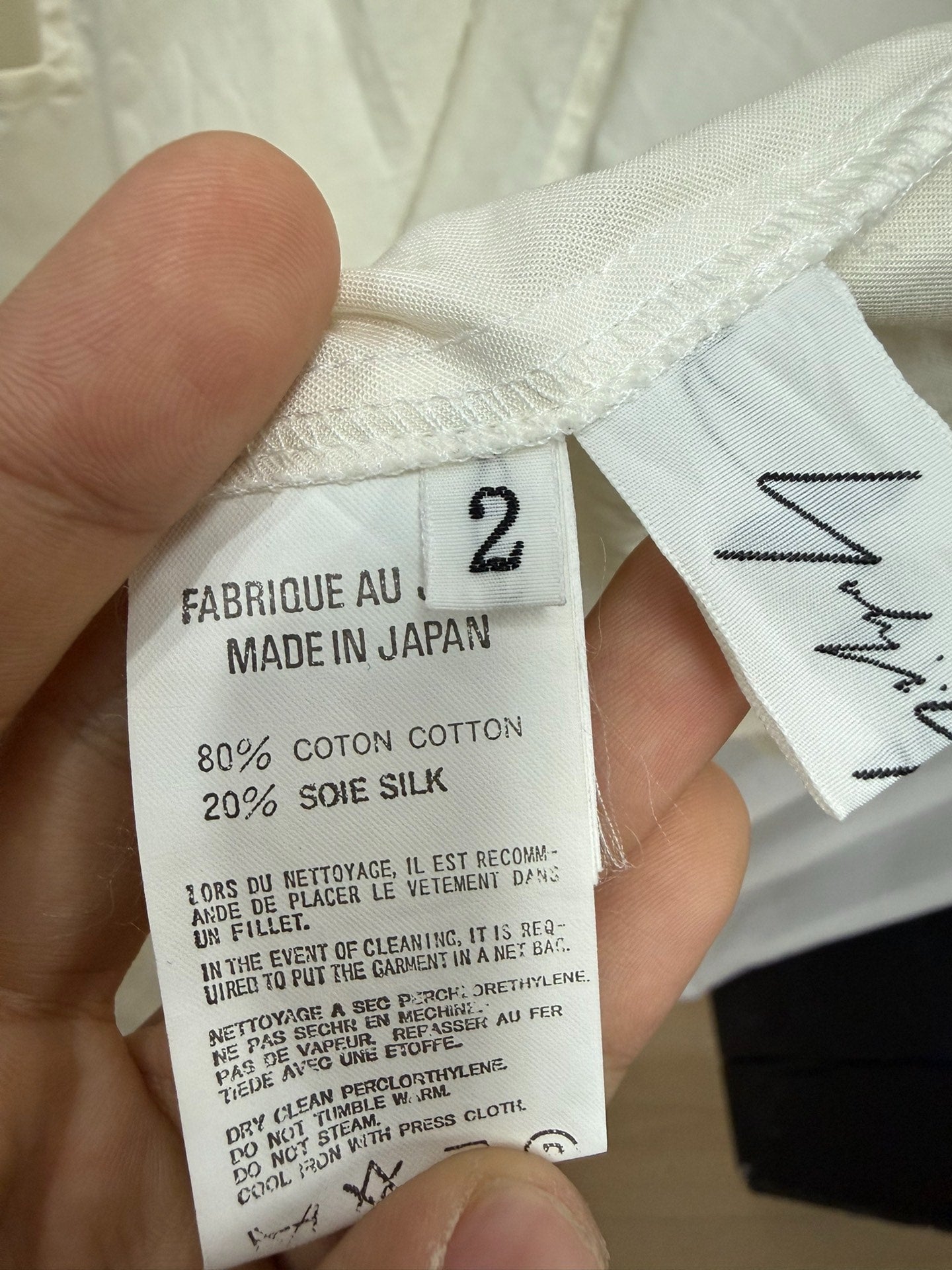 Yohji Yamamoto Main Line Distressed Silk Blend Shirt