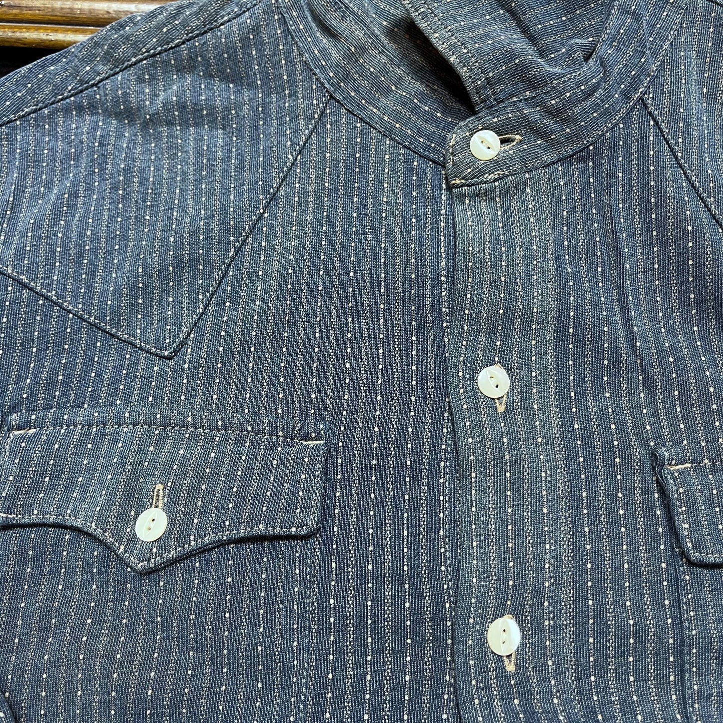 RRL Western Stripe Indigo Dyed Shirt