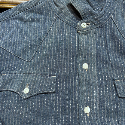 RRL Western Stripe Indigo Dyed Shirt