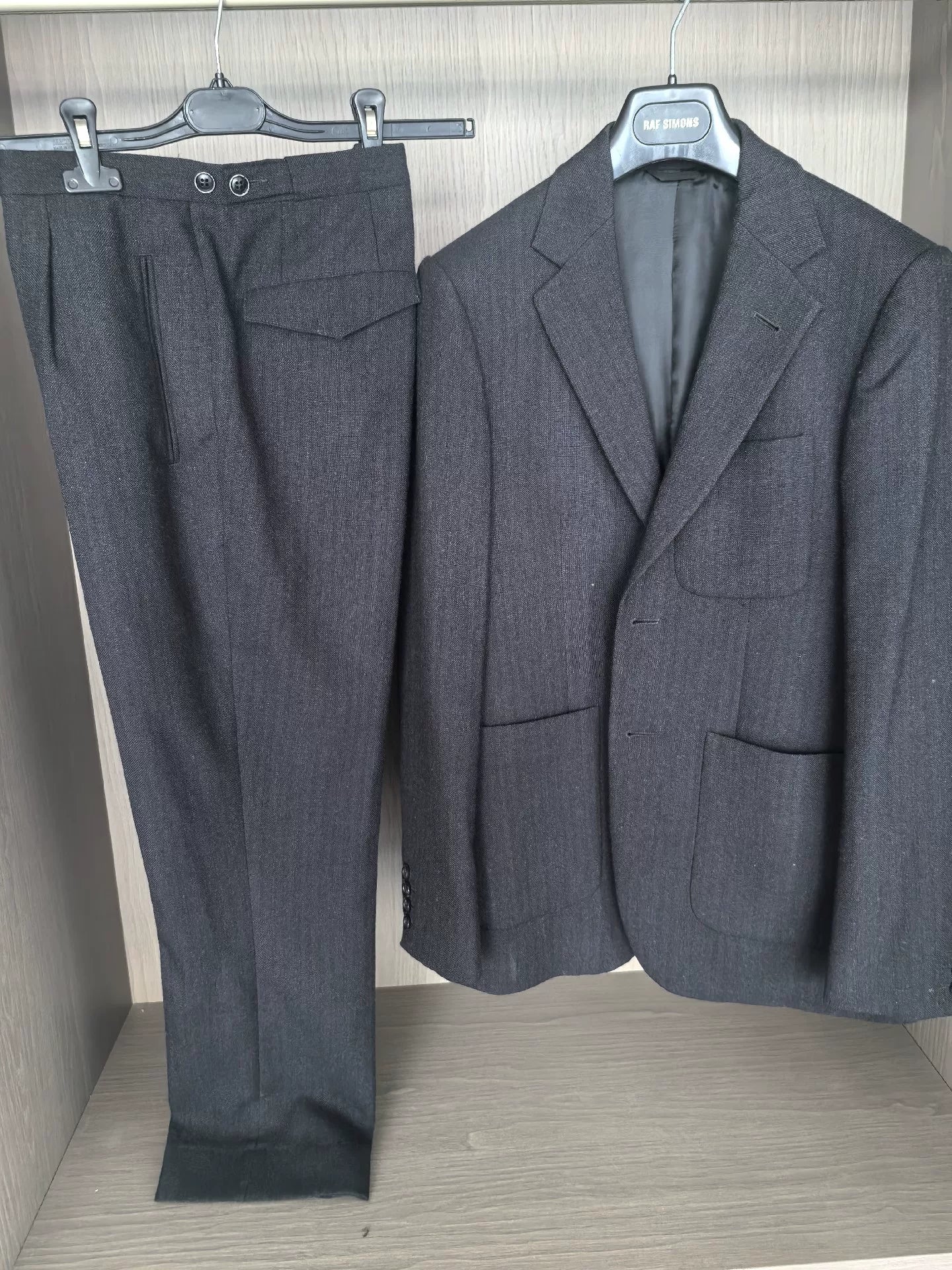 RAF SIMONS Black Wool Suit Set