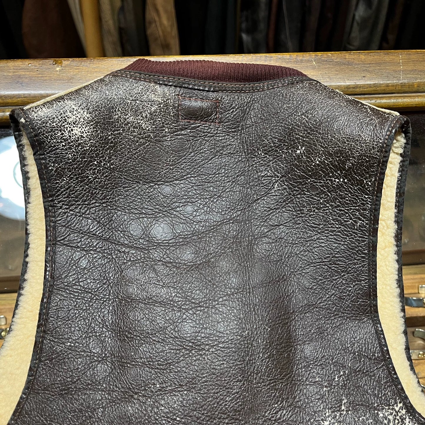 Vintage Leather Shearling Vest