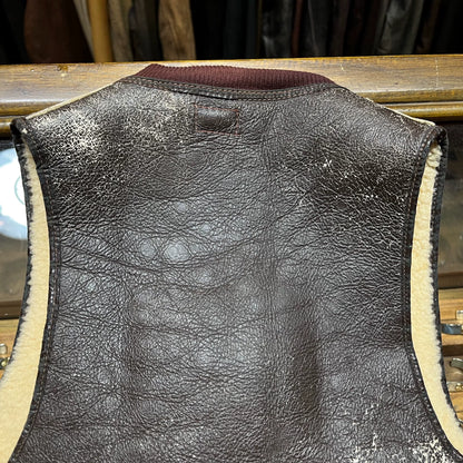 Vintage Leather Shearling Vest