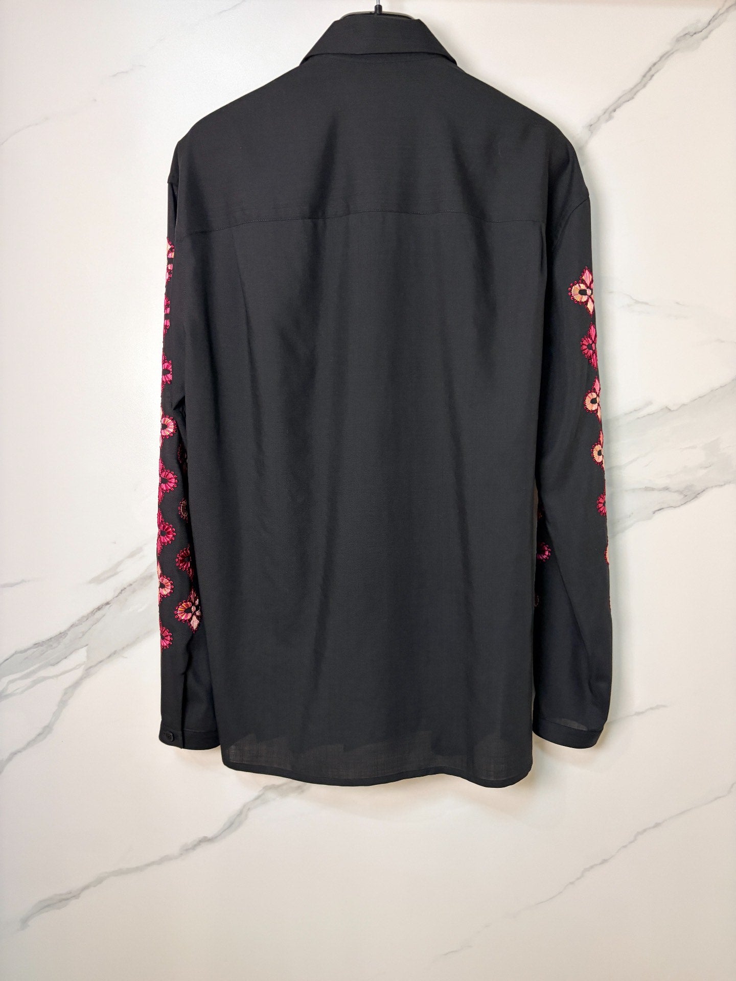 Saint Laurent Wool Floral Embroidery Shirt