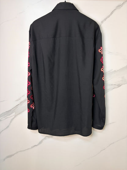 Saint Laurent Wool Floral Embroidery Shirt