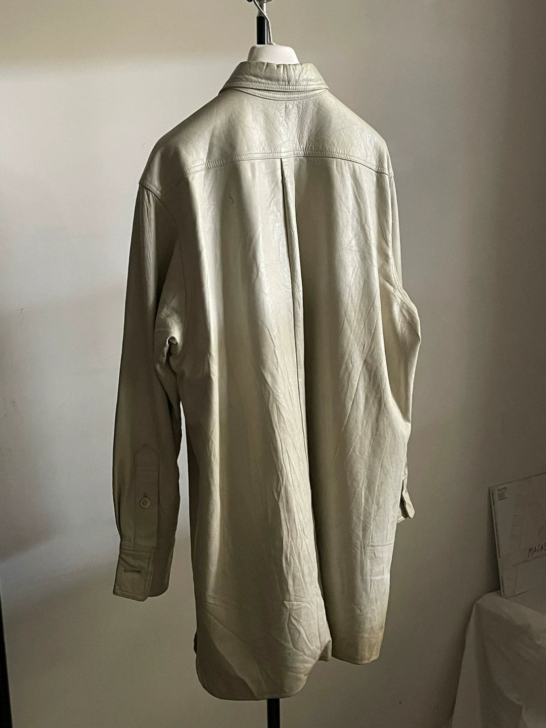 Yohji Yamamoto 90s Vintage White Leather Jacket
