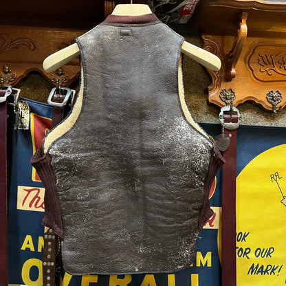 Vintage Leather Shearling Vest