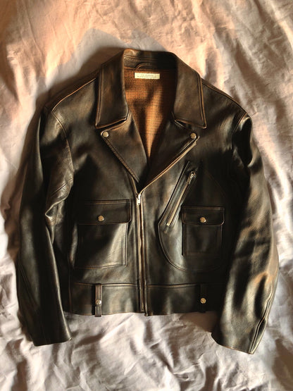 OLD JOE Sheepskin Double Front Moto Jacket
