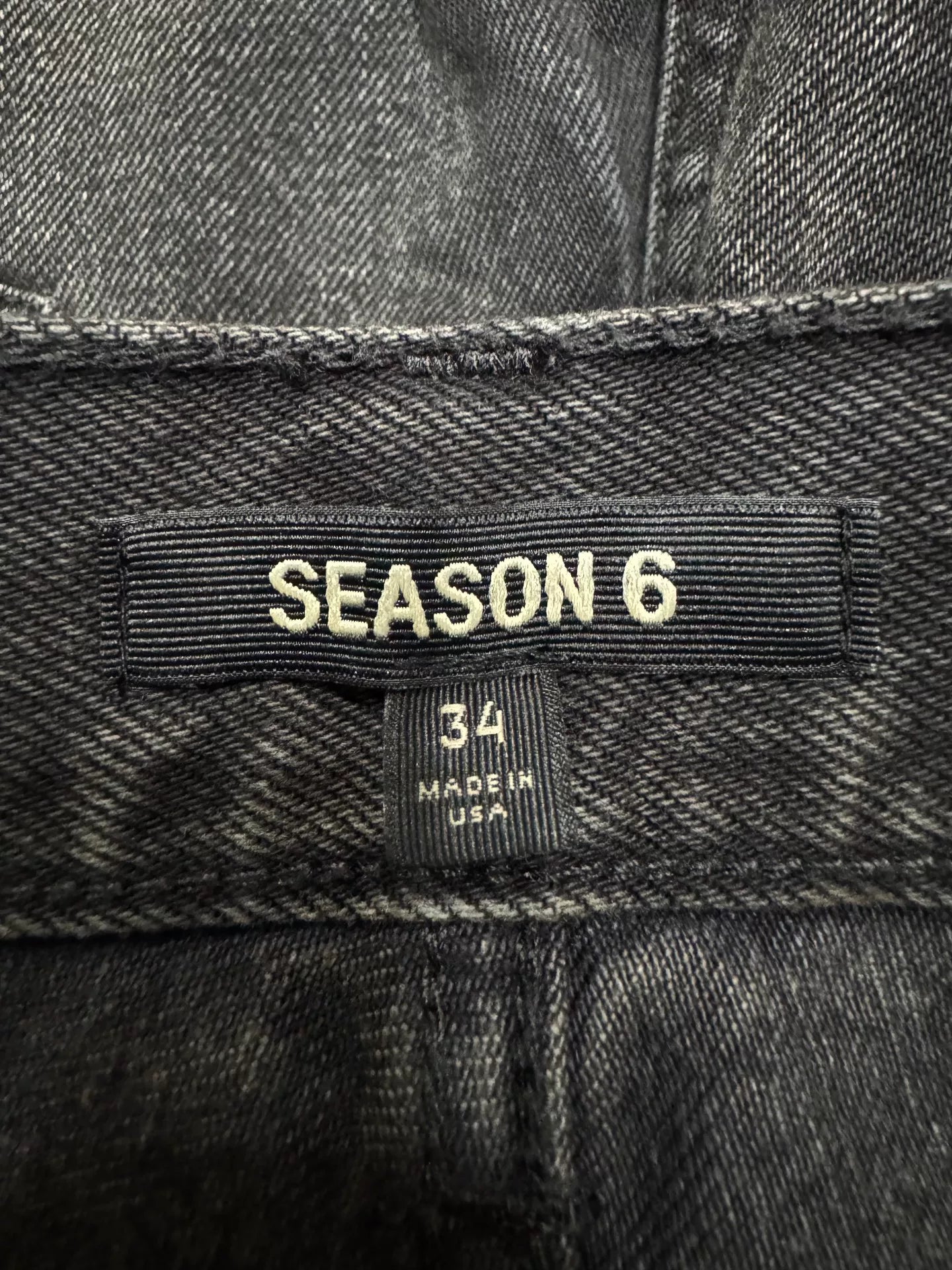 yeezy season 6 black gold denim jeans