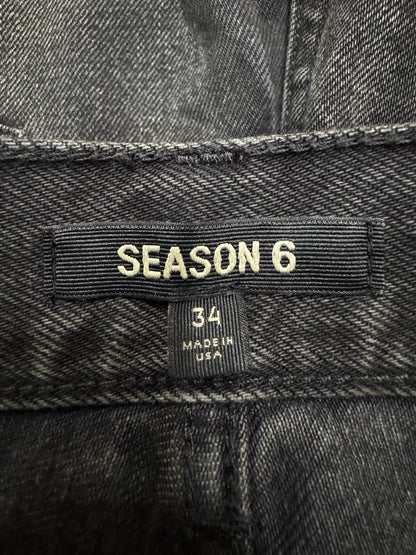 yeezy season 6 black gold denim jeans
