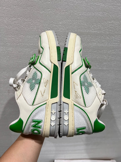Louis Vuitton Green and White Trainers Size 42