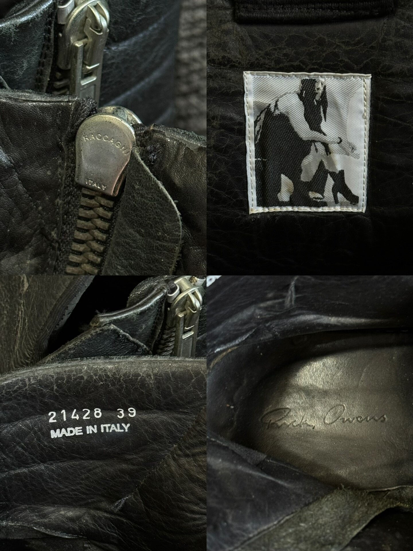 Rick Owens Black High Top Sneakers