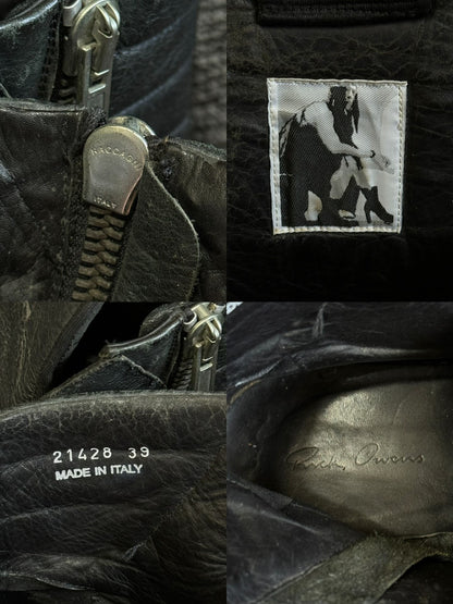 Rick Owens Black High Top Sneakers