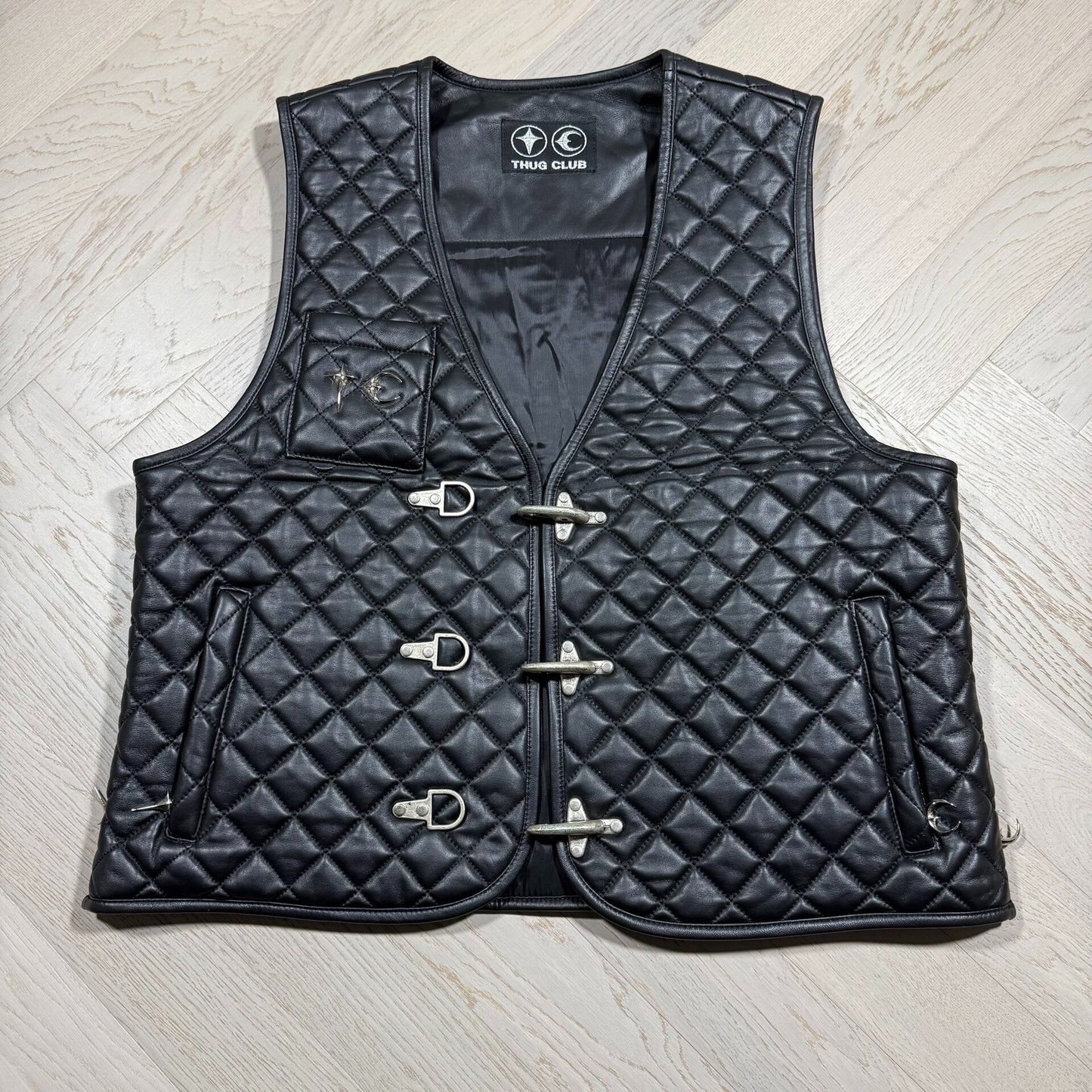 Thug Club Quilted Leather Vest
