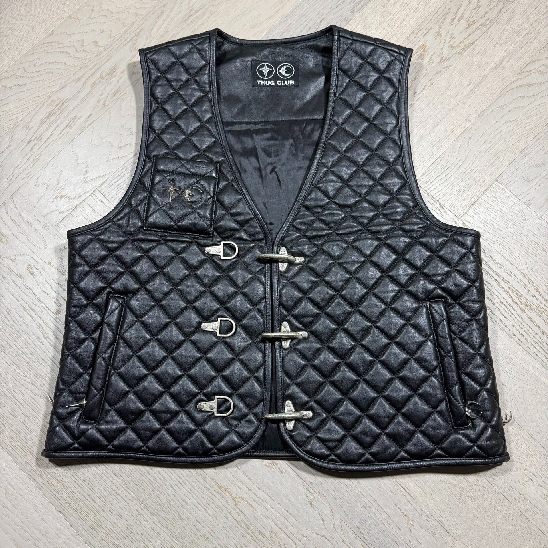 Thug Club Quilted Leather Vest