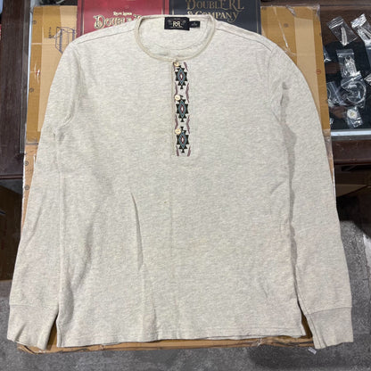 RRL Vintage Indian Embroidery Henley Shirt