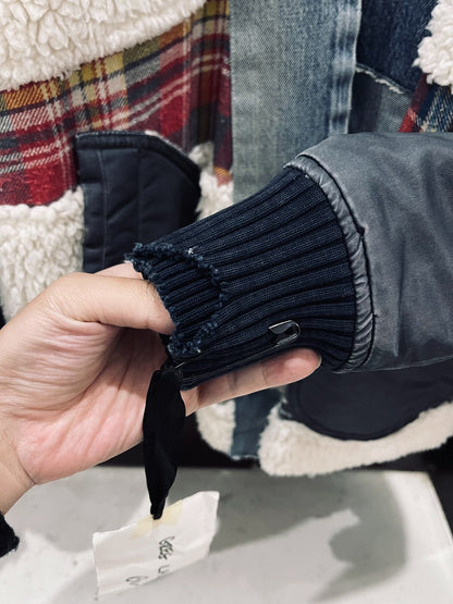 Greg Lauren Shearling Patchwork Robe