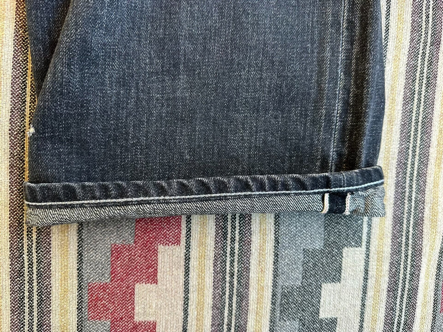 neighborhood washed denim vintage pants black