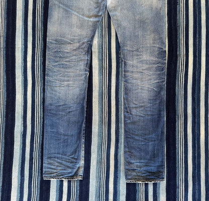 dark wash patchwork denim jeans