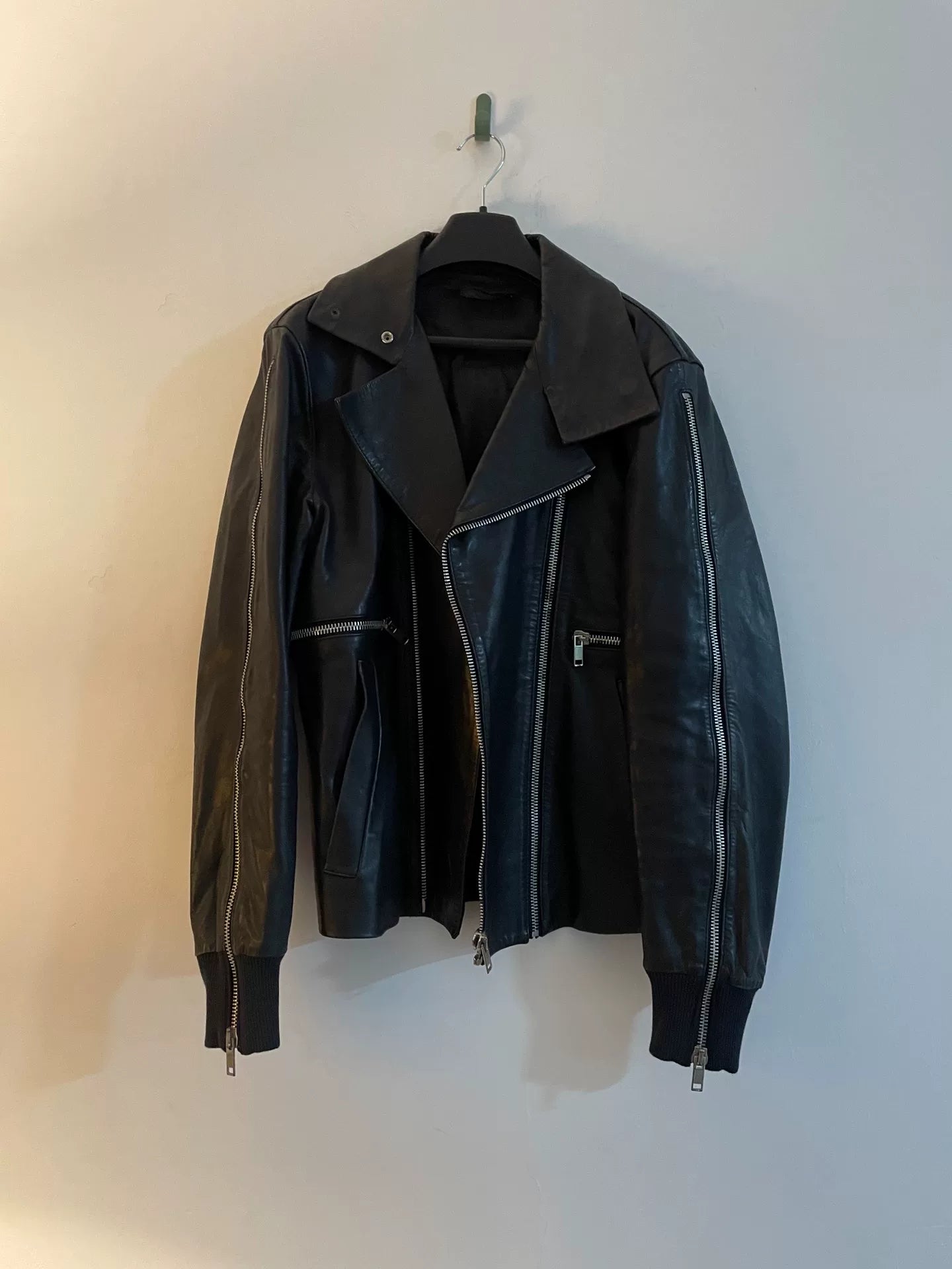 diesel blackgold lambskin leather jacket size 48