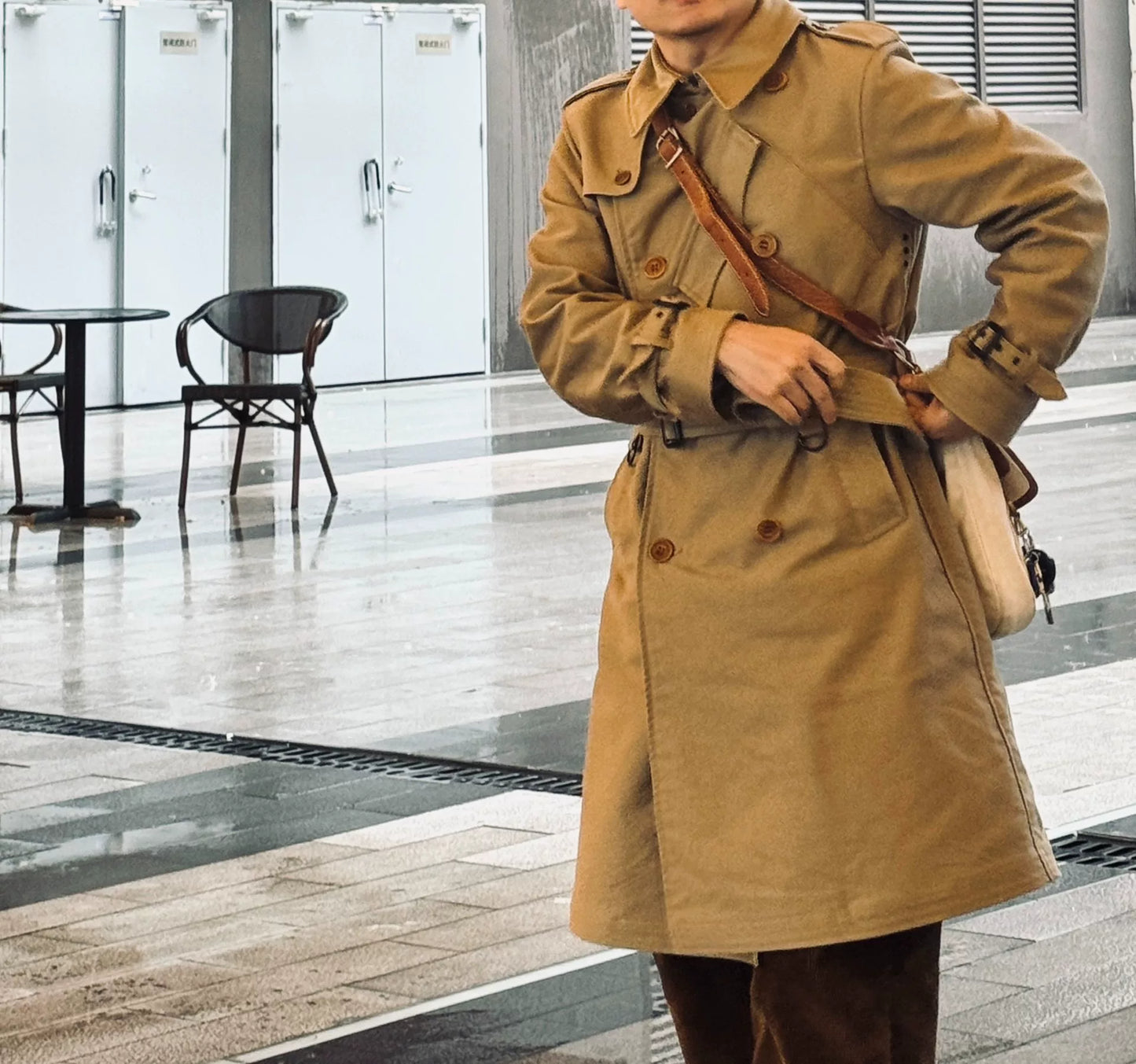 stylish desert yellow trench coat for spring