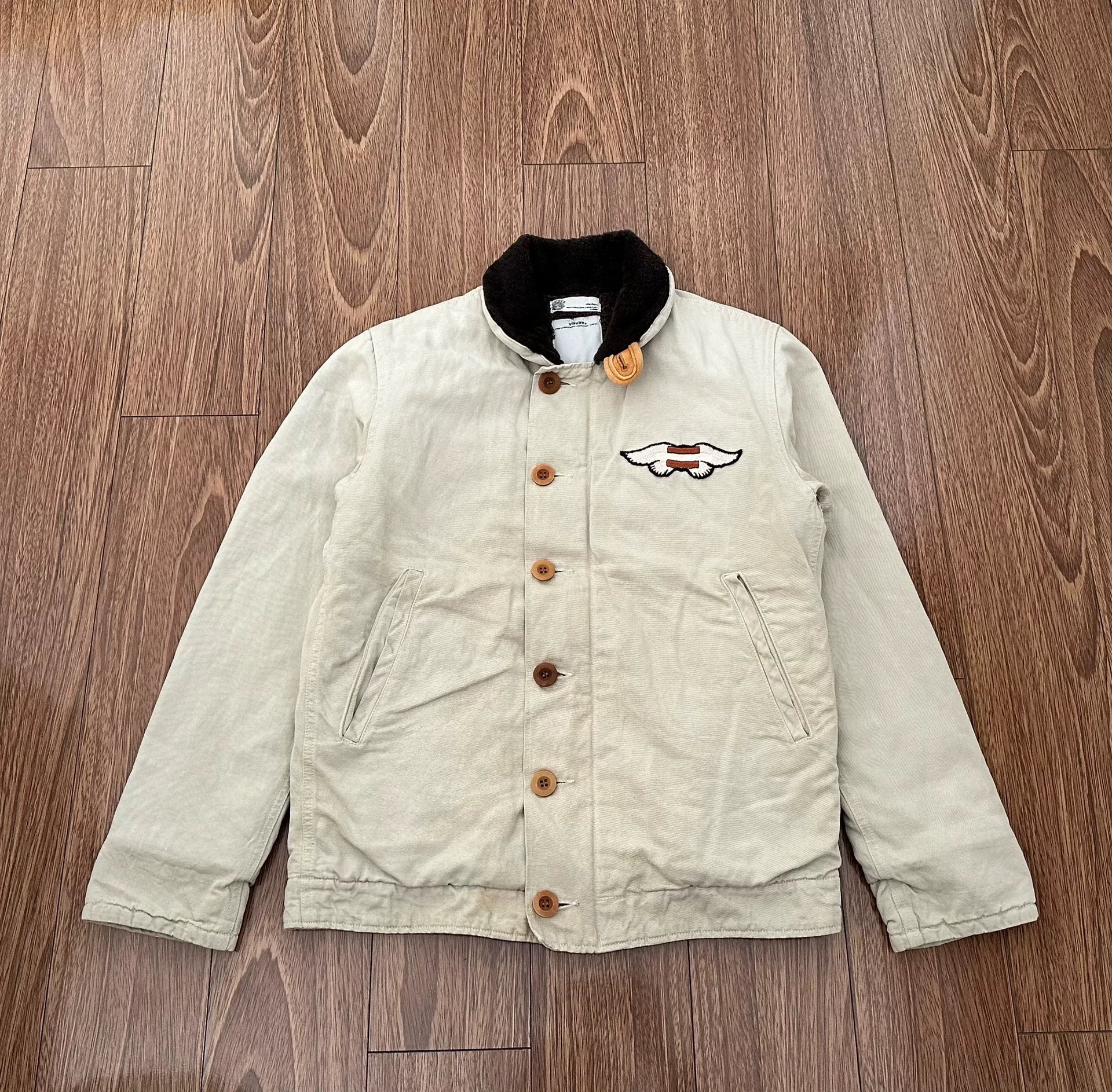 visvim deckhand jacket with sheep wool collar