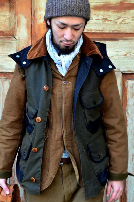 freewheelers redwood vest with waterproof coating