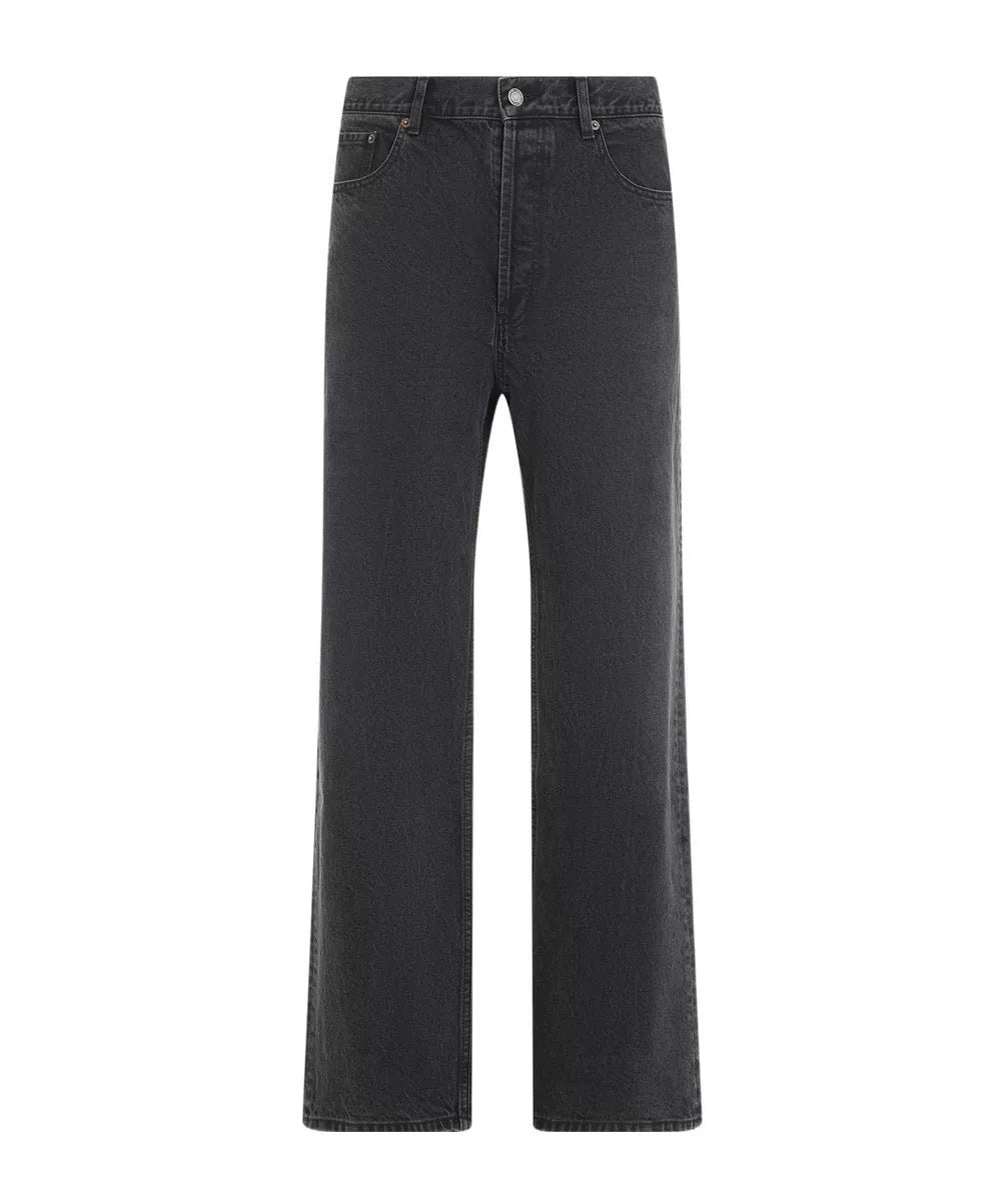 Saint Laurent Men's Black Wide-Leg Jeans