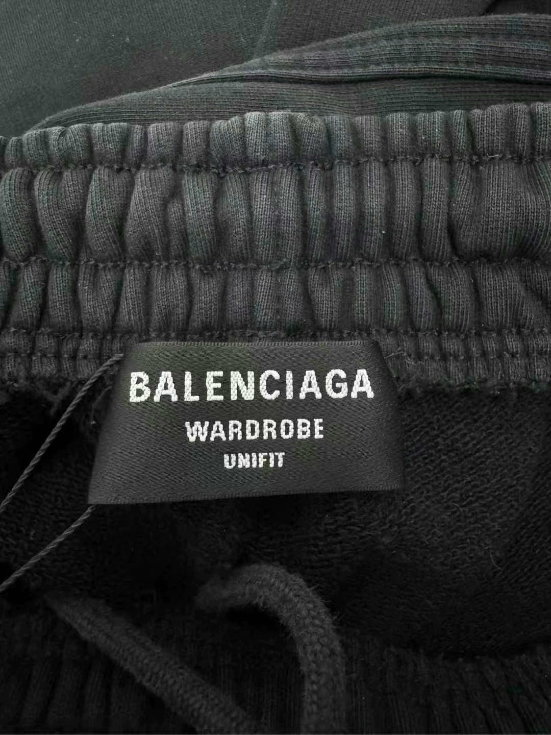 balenciaga embroidered logo long pants in black